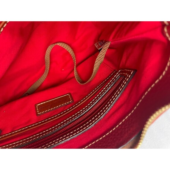 Dooney & Bourke Pebble Grain Leather Hobo Shoulder Bag Red - Picture 7 of 14